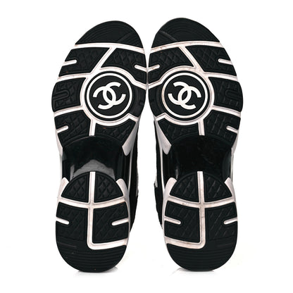 Chanel Fabric Suede Calfskin CC Sneakers 42 White Black 5 of 6