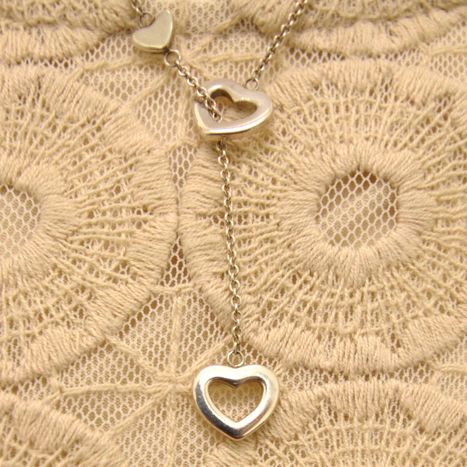 Tiffany Sterling Silver Heart Lariat Necklace 3 of 5