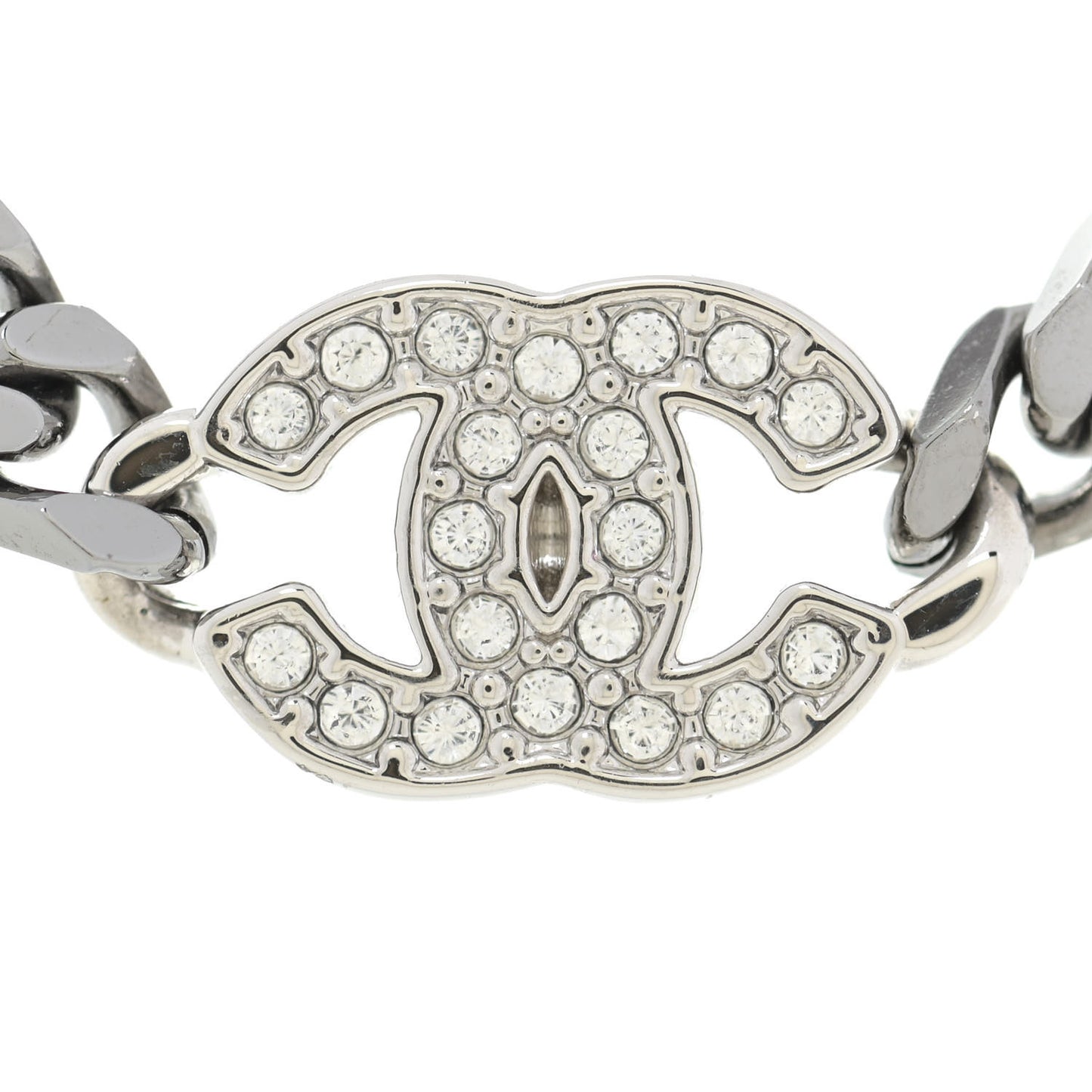 Ruthenium Crystal Chain CC Choker Silver