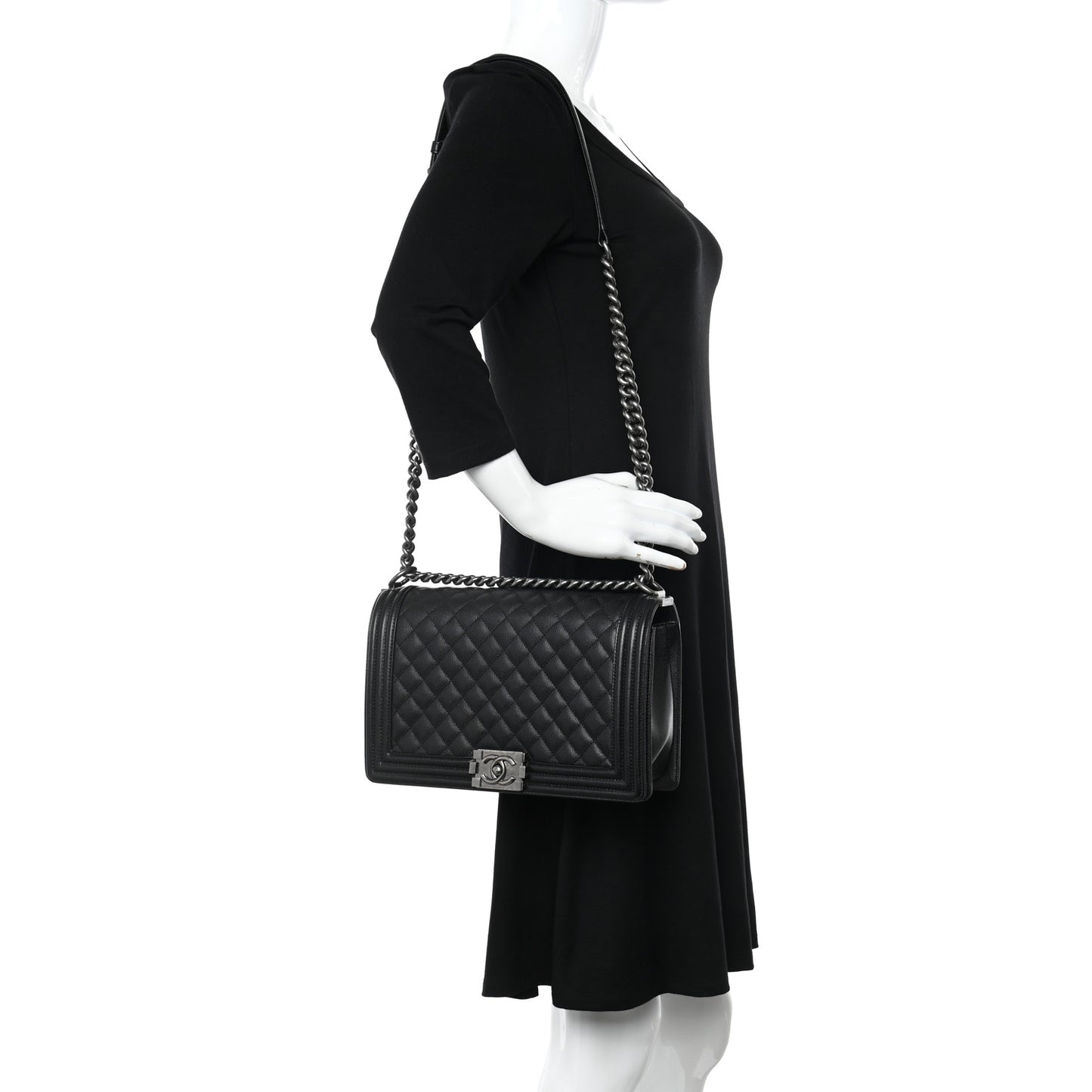 Caviar Quilted New Medium Boy Flap Black