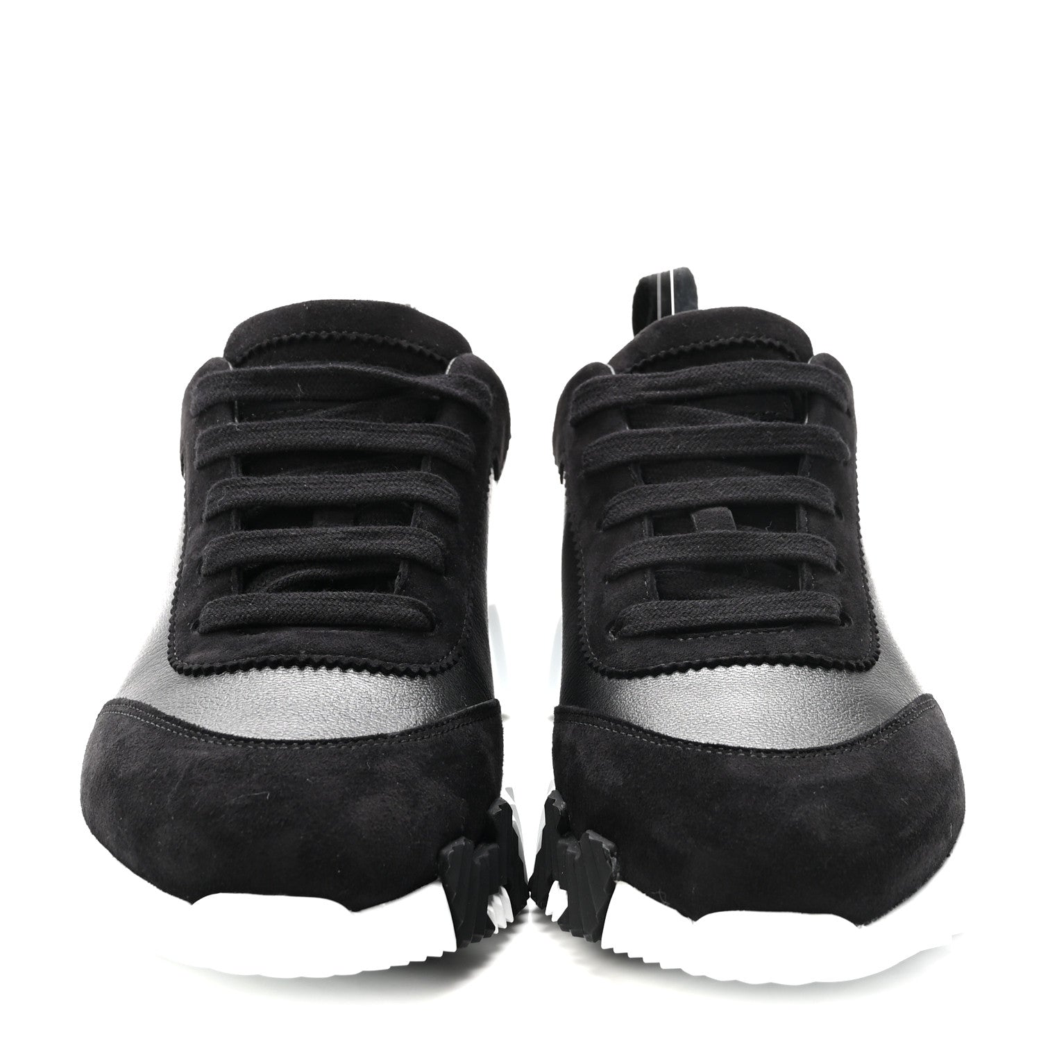 Hermes Goatskin Suede Goatskin Bouncing Sneakers 36 Black 3 of 9