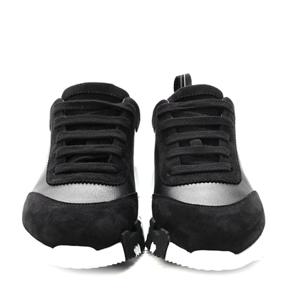 Hermes Goatskin Suede Goatskin Bouncing Sneakers 36 Black 3 of 9