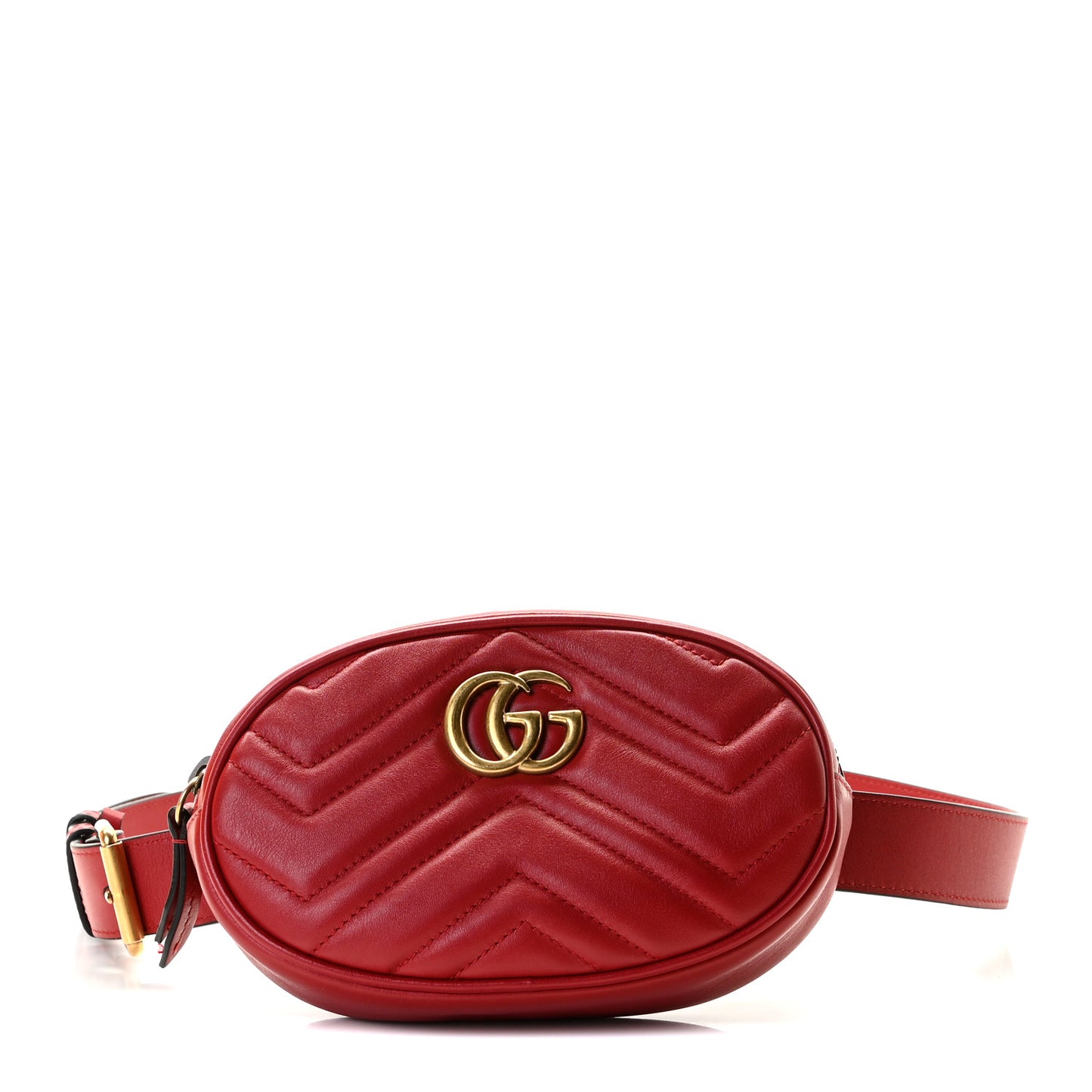 Calfskin Matelasse GG Marmont Belt Bag 85 34 Hibiscus Red
