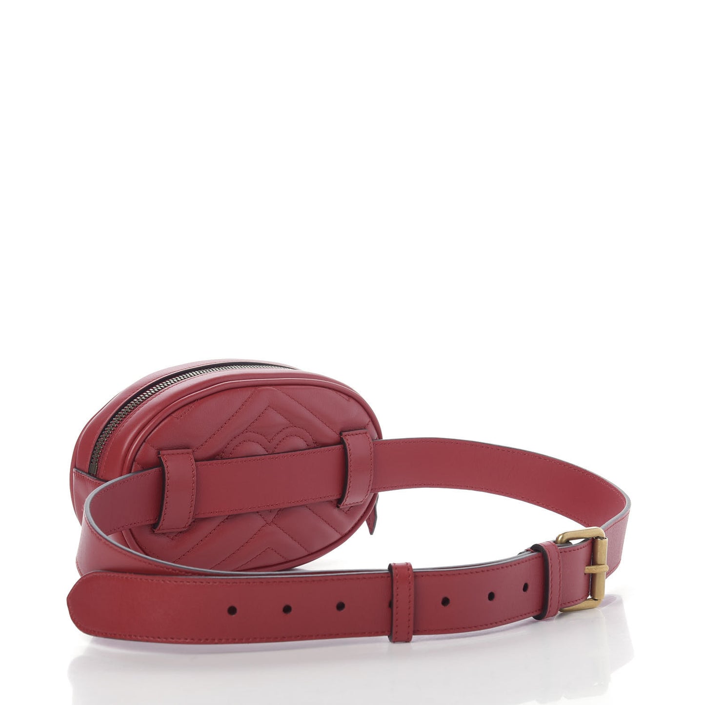 Calfskin Matelasse GG Marmont Belt Bag 95 38 Hibiscus Red