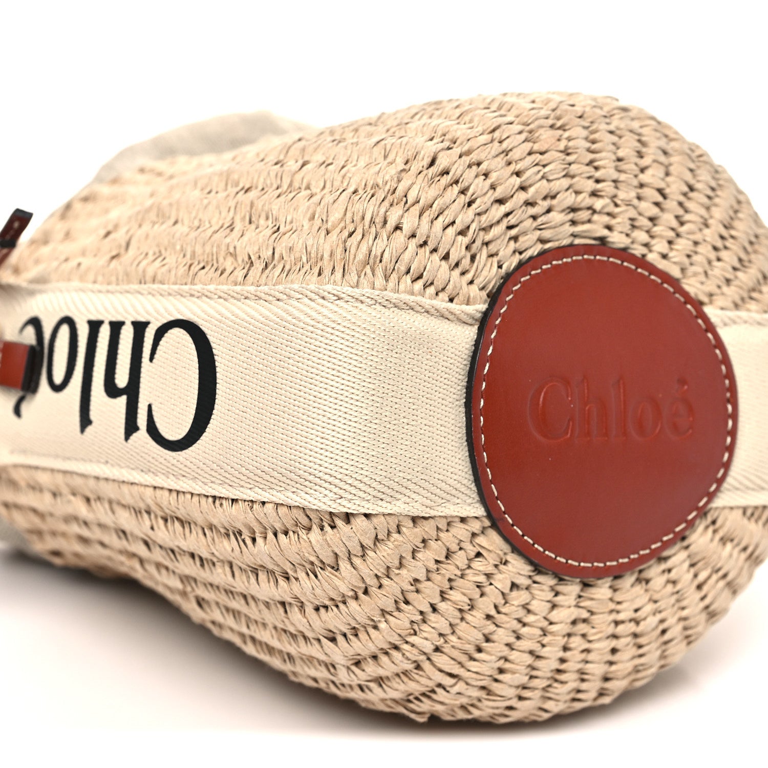 Chloe X MIFUKO Raffia Calfskin Small Woody Basket Shoulder Bag Beige Brown 8 of 9