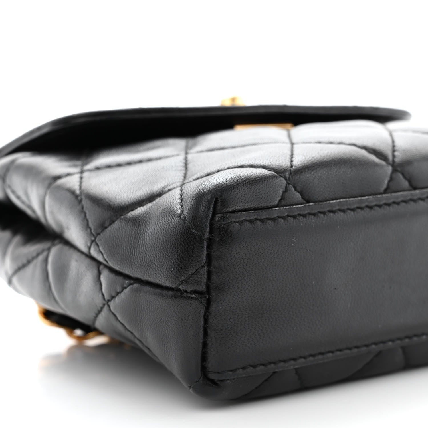 Chanel Lambskin Quilted Mini Flap Waist Belt Bag Black 10 of 11
