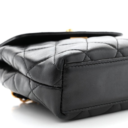 Chanel Lambskin Quilted Mini Flap Waist Belt Bag Black 10 of 11