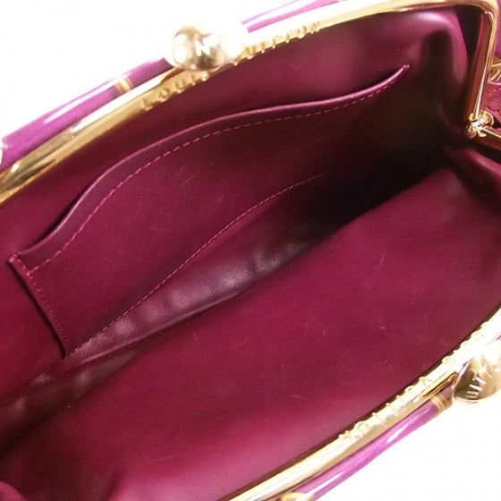 Monogram Charms Frame Kisslock Clutch Fuchsia