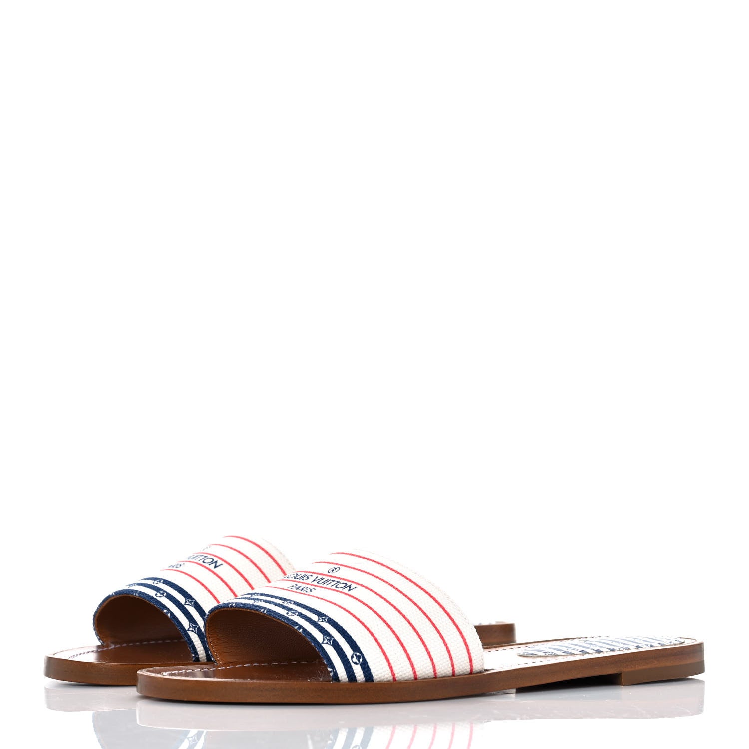 Louis Vuitton Canvas LV Escale Striped Lock It Flat Mule 36 Blue 3 of 7