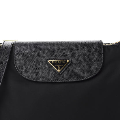 Prada Tessuto Nylon Saffiano Crossbody Bag Black 10 of 10