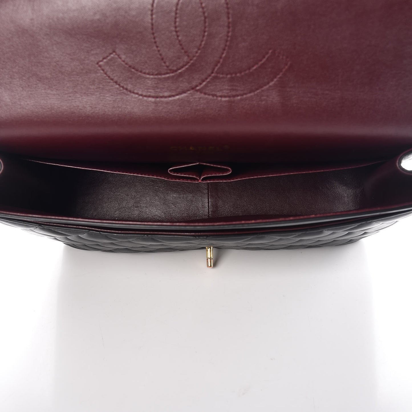 Lambskin Quilted Maxi Double Flap Black