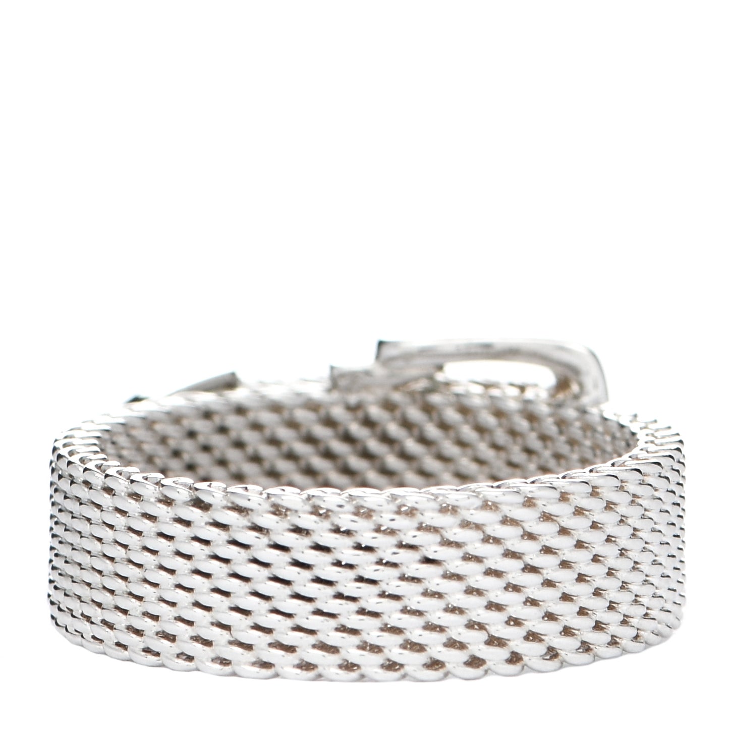 Sterling Silver Somerset Mesh Buckle Ring 50 5.5