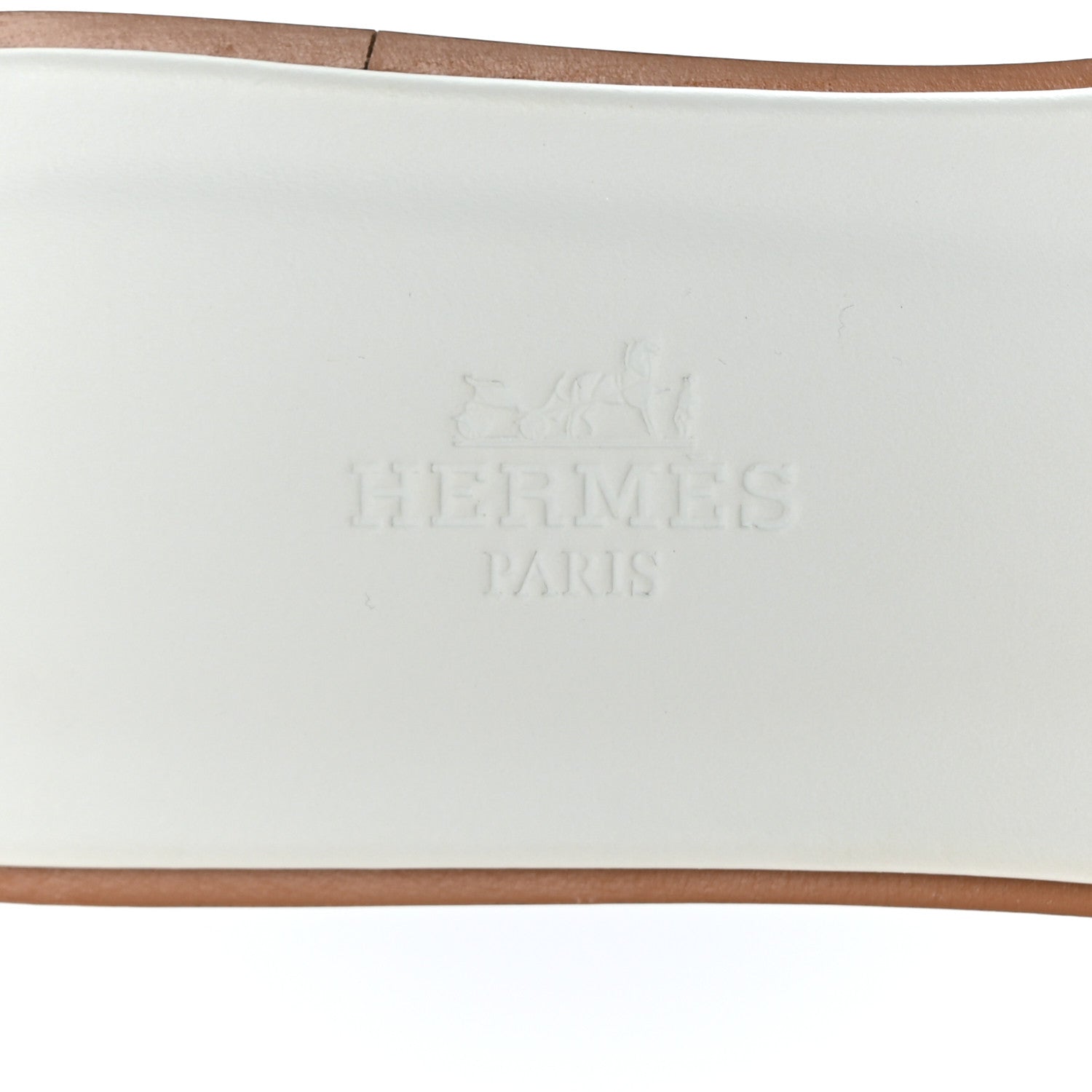 Hermes Box Calfskin Oran Sandals 37 White 7 of 9