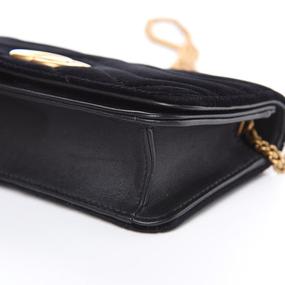 Gucci Velvet Matelasse GG Marmont Mini Bag Black 8 of 12
