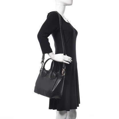 Christian Louboutin Grained Calfskin Spike Small Eloise Tote Black 2 of 10