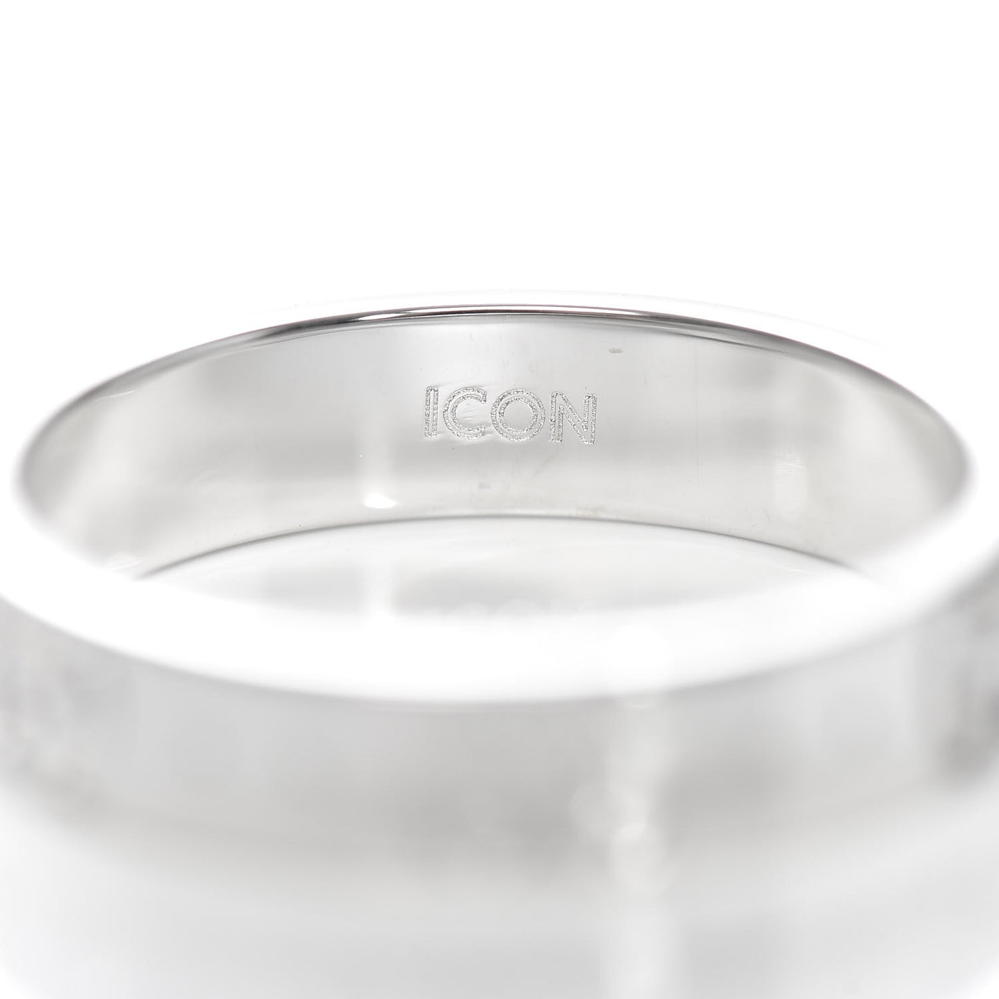 18K White Gold 4mm Icon Thin Band Ring 51 5.75