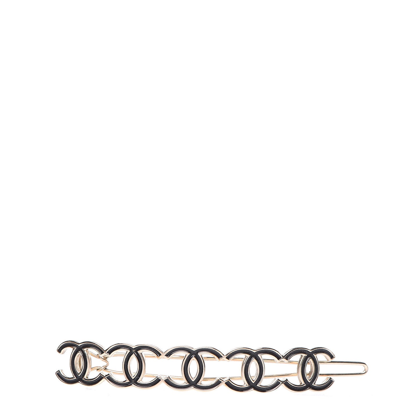 CC Hair Clip Barrette Black Gold