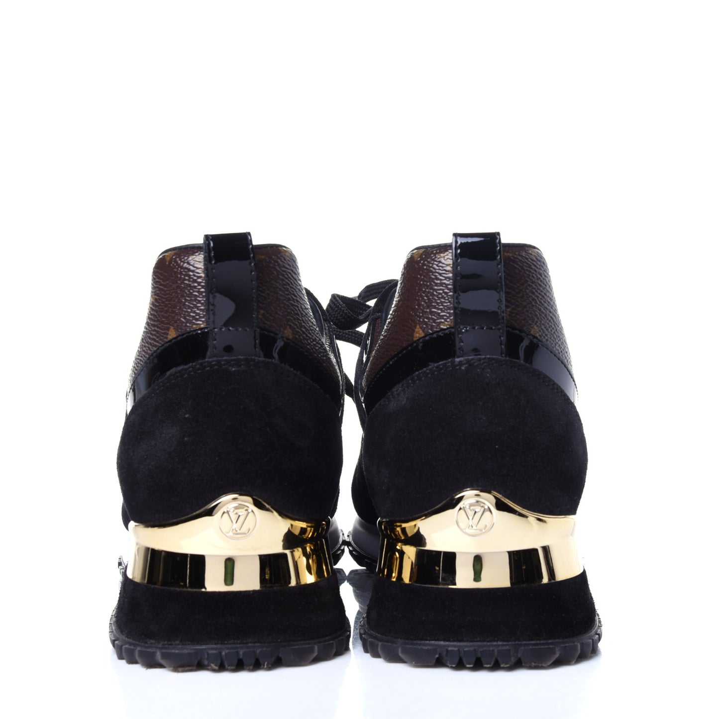 Suede Monogram Run Away Sneakers 37.5 Black
