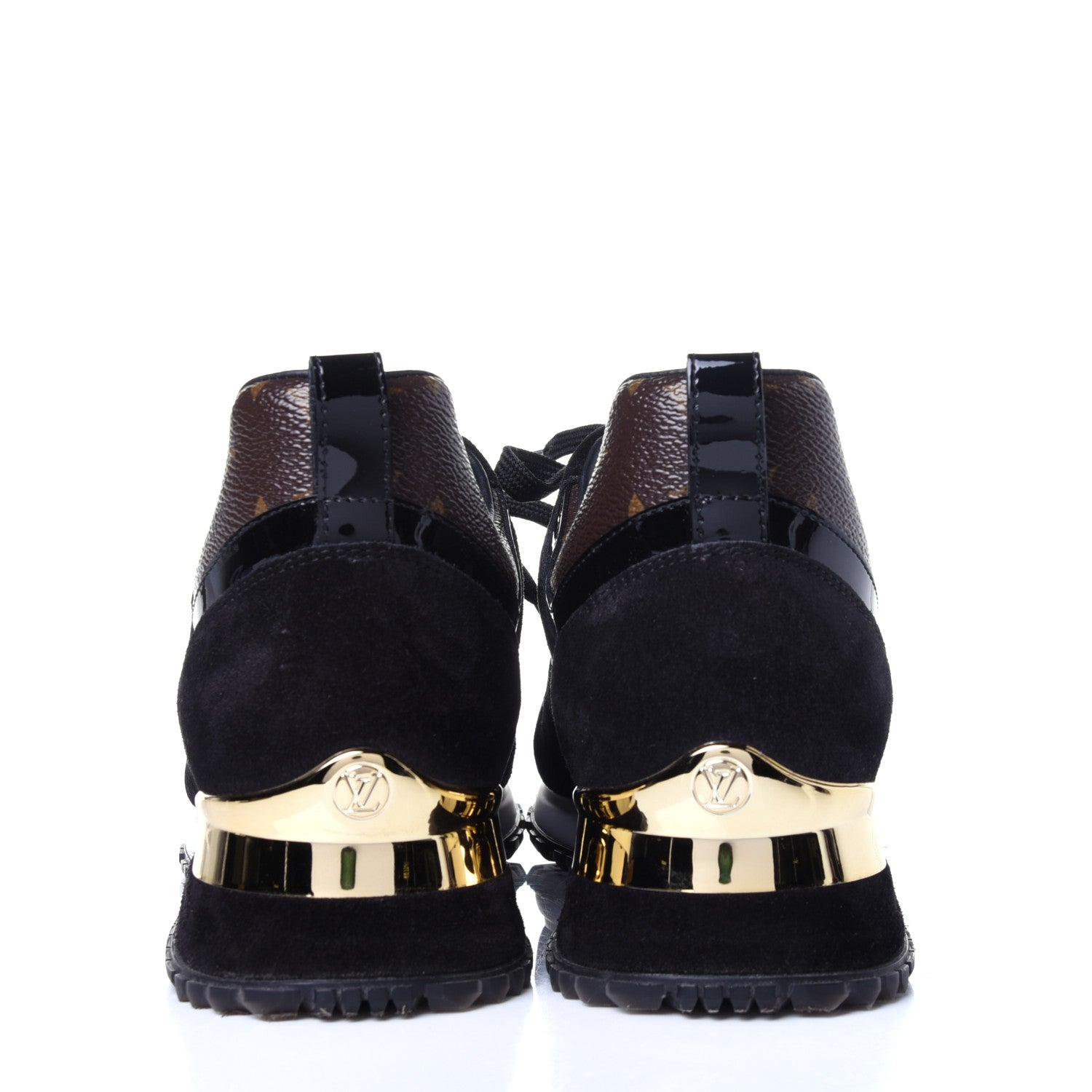 Louis Vuitton Suede Monogram Run Away Sneakers 37.5 Black 6 of 11