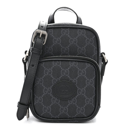 Gucci GG Supreme Monogram Azalea Calfskin Mini Retro Interlocking G Bag Black 1 of 11
