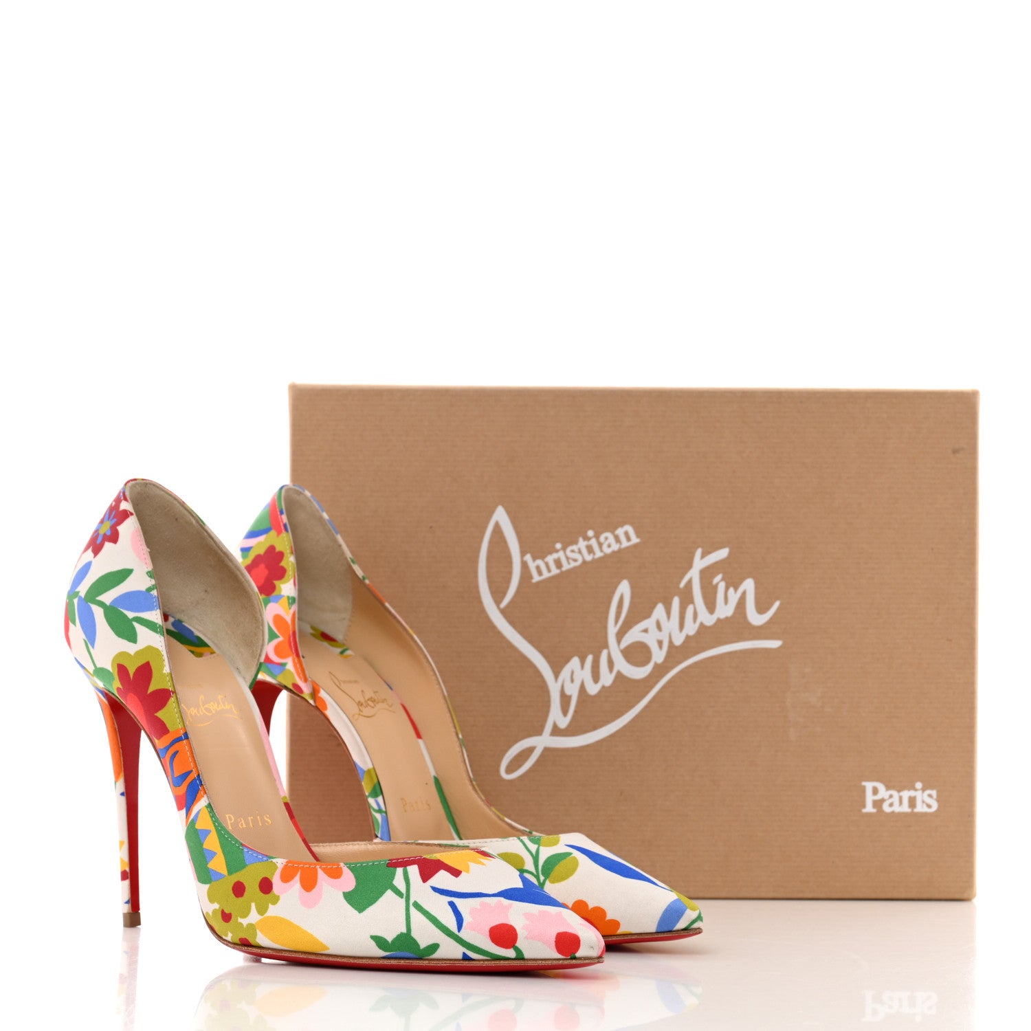 Christian Louboutin Satin Iriza 100 Crepe Floral Pumps 39 Multicolor 8 of 8