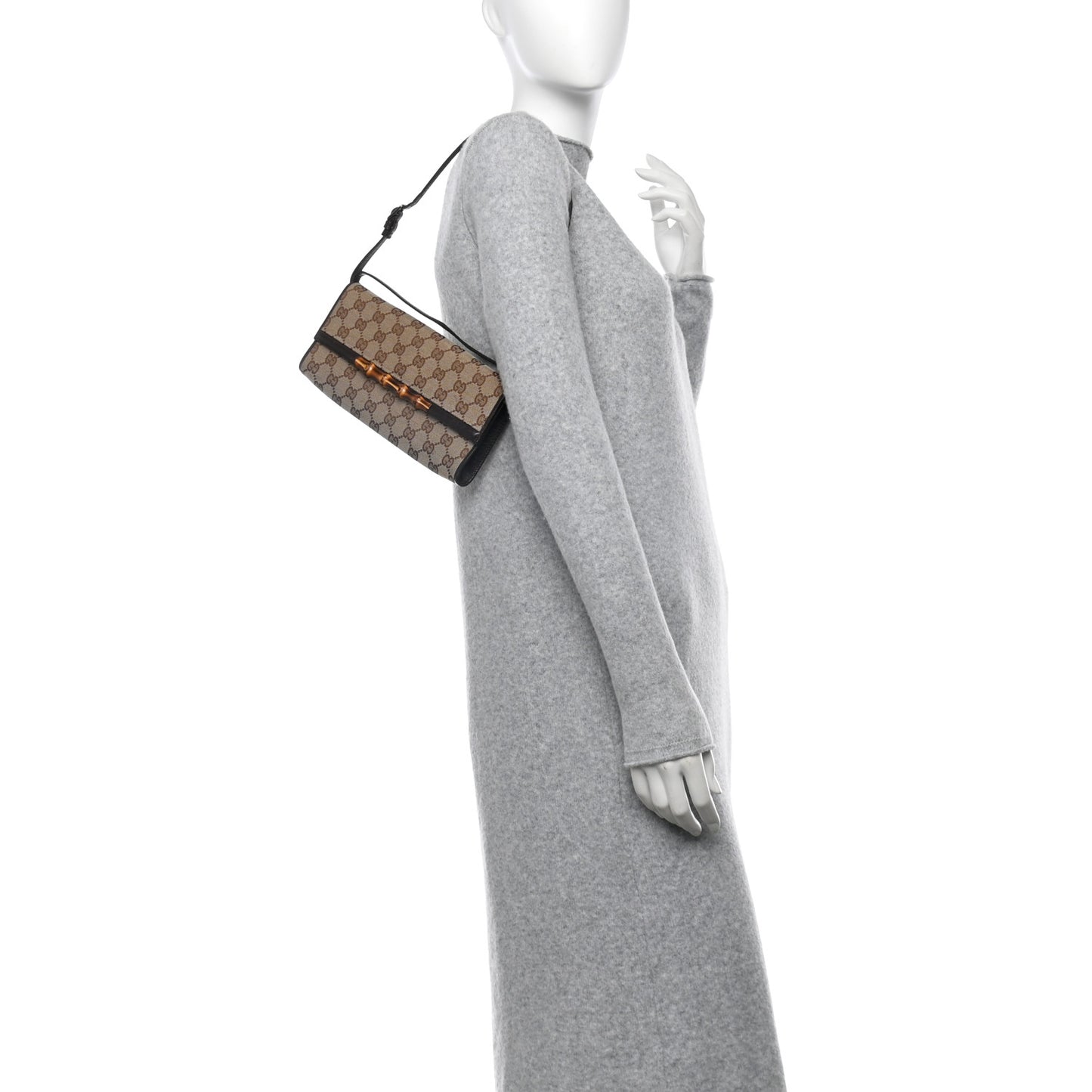 Monogram Bamboo Bar Clutch Dark Brown