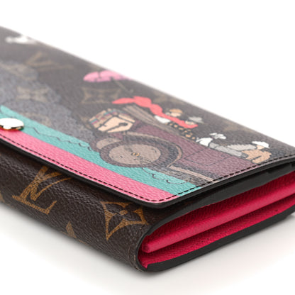 Louis Vuitton Monogram 2015 Christmas Animation Sarah Wallet Hibiscus 9 of 13