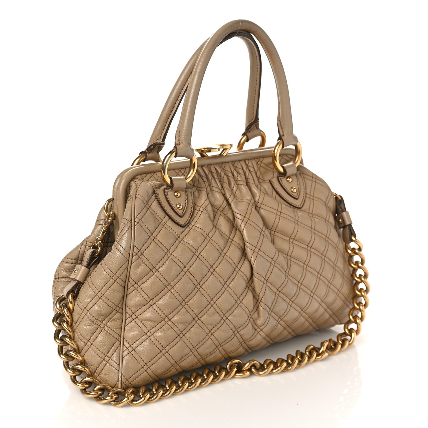 Calfskin Quilted Stam Camel