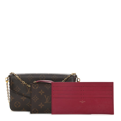 Louis Vuitton Monogram Pochette Felicie Chain Wallet Fuchsia 3 of 11