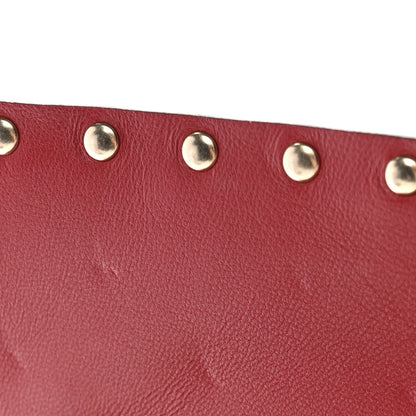 Valentino Garavani Lambskin Rockstud Spike Wallet on Chain Red 10 of 10