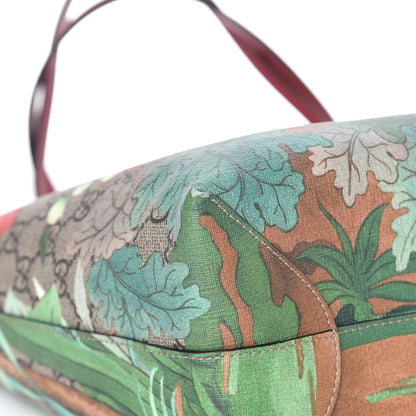 Gucci GG Supreme Monogram Tian Medium Shopping Tote Beige Multicolor Red 11 of 16