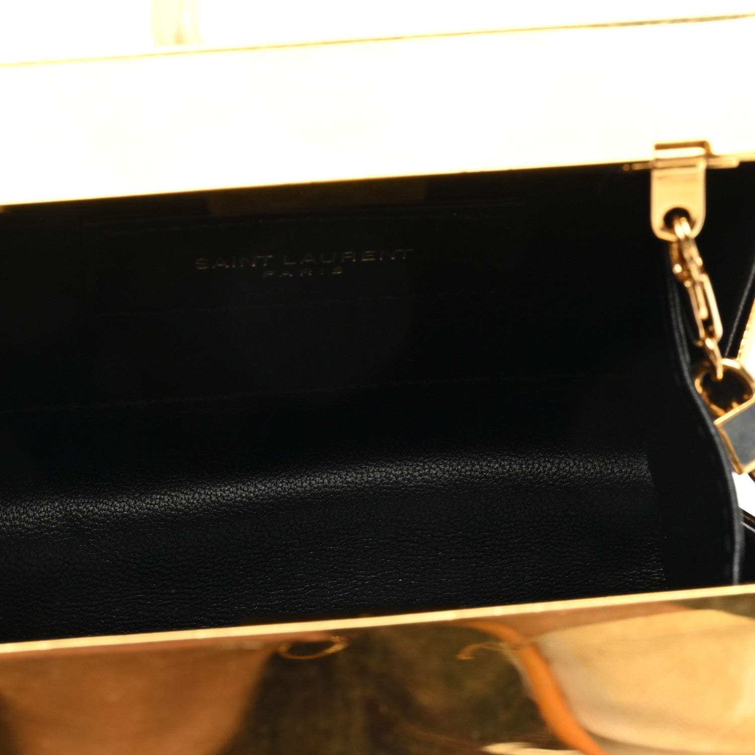 Saint Laurent Metal Tuxedo Box Clutch Gold 5 of 10