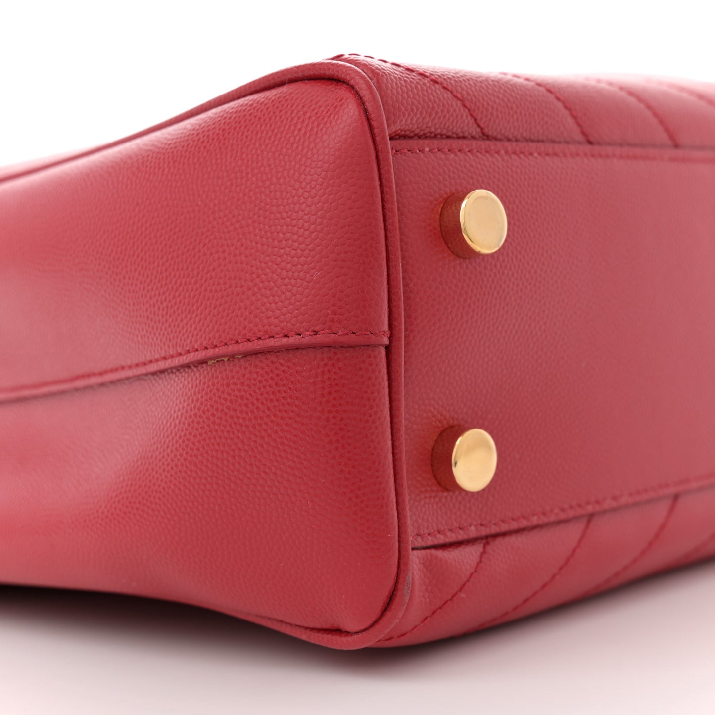 Grain De Poudre Matelasse Chevron Monogram Shopping Bag Red