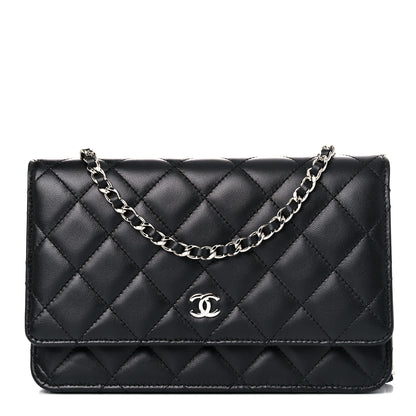 Chanel Lambskin Quilted Wallet On Chain WOC Black 1 of 14