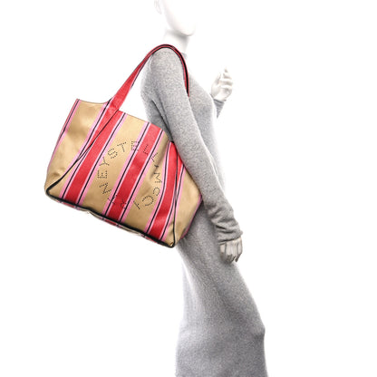 Stella McCartney Raffia Striped Logo Tote Red 2 of 11