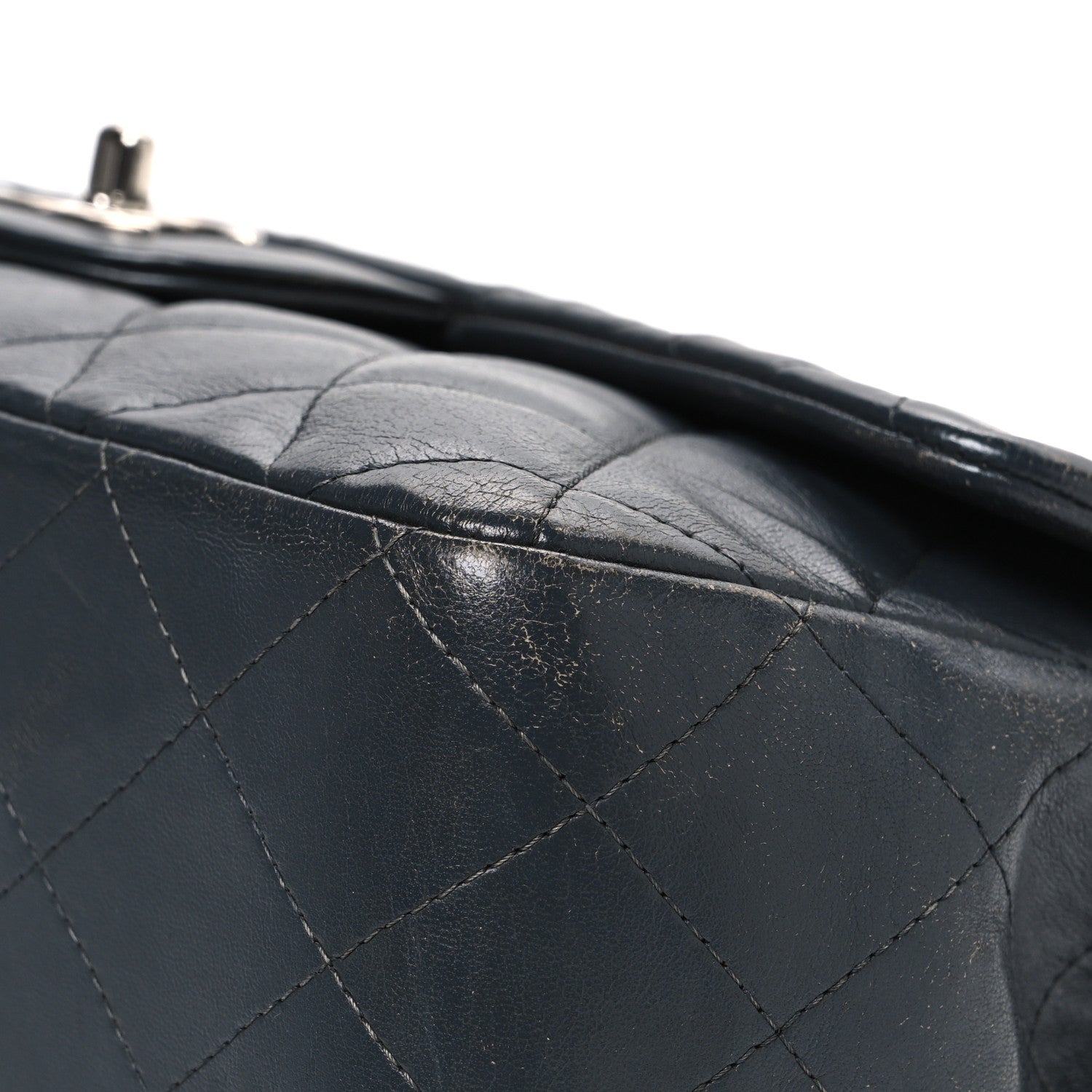 Chanel Lambskin Quilted Jumbo Single Flap Grey 10 of 12