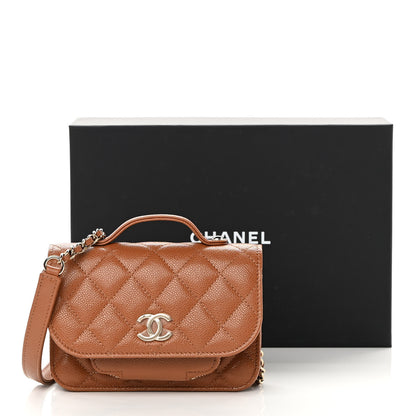 Chanel Caviar Quilted Business Affinity Clutch With Chain Flap Camel 12 of 12