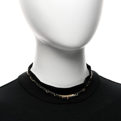 Hermes 18K Yellow Gold Diamond Pave Kelly Chaine Choker Necklace 2 of 5