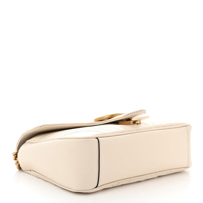Gucci Calfskin Matelasse Small GG Marmont Shoulder Bag White 4 of 10