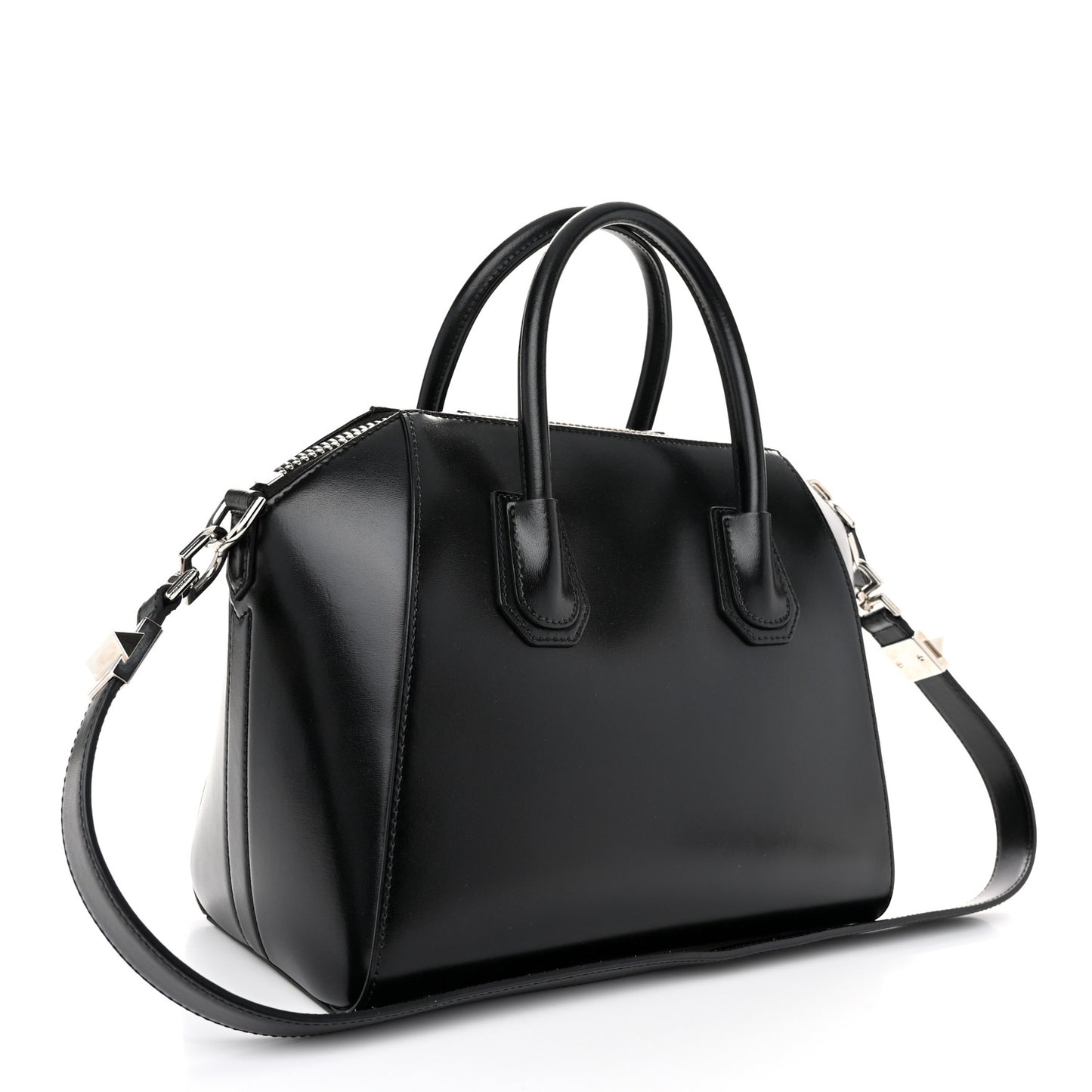 Shiny Lord Calfskin Small Antigona Black
