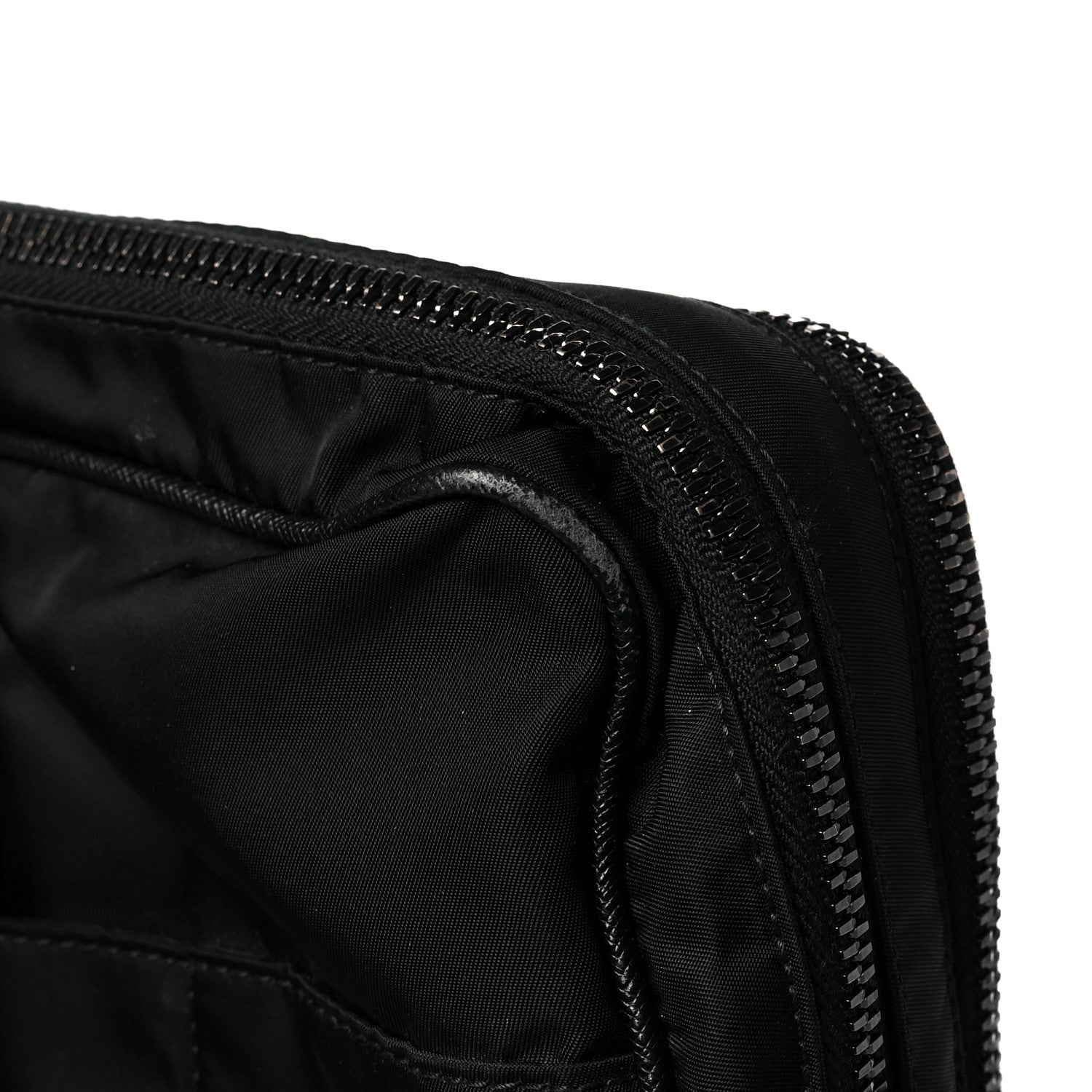 Prada Tessuto Nylon Saffiano Metal Triangle Logo Work Bag Black 8 of 15