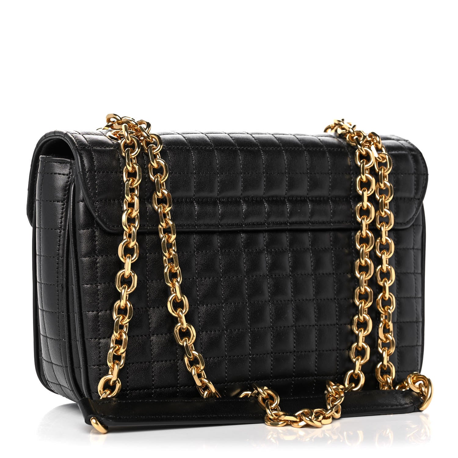 Celine Calfskin Quilted Medium C Bag Black 3 of 12