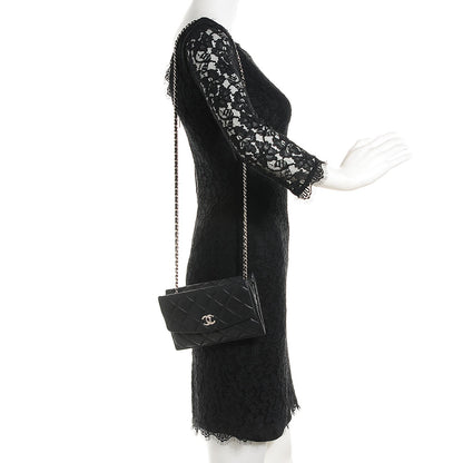Chanel Lambskin Quilted Double Sided Wallet On Chain WOC Black 2 of 7