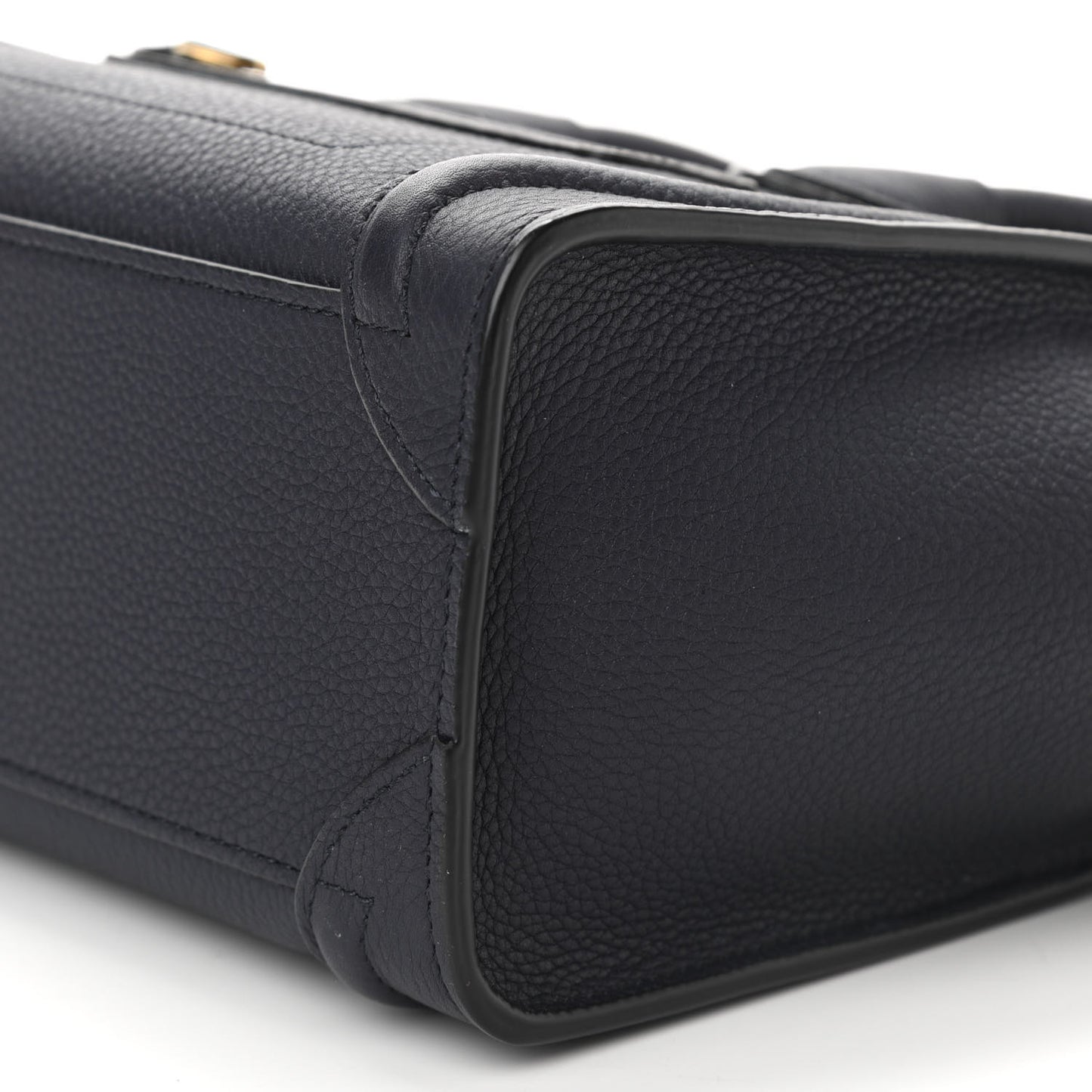 Baby Drummed Calfskin Nano Luggage Navy Blue
