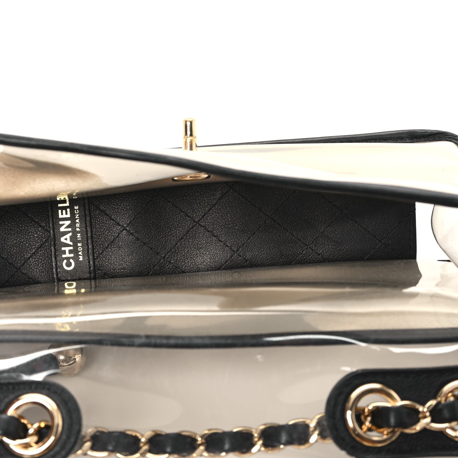 Chanel Lambskin PVC Sand By The Sea Flap With Pearl Strap Black 5 of 11