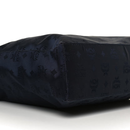 MCM Nylon Monogram Tote Blue 8 of 11