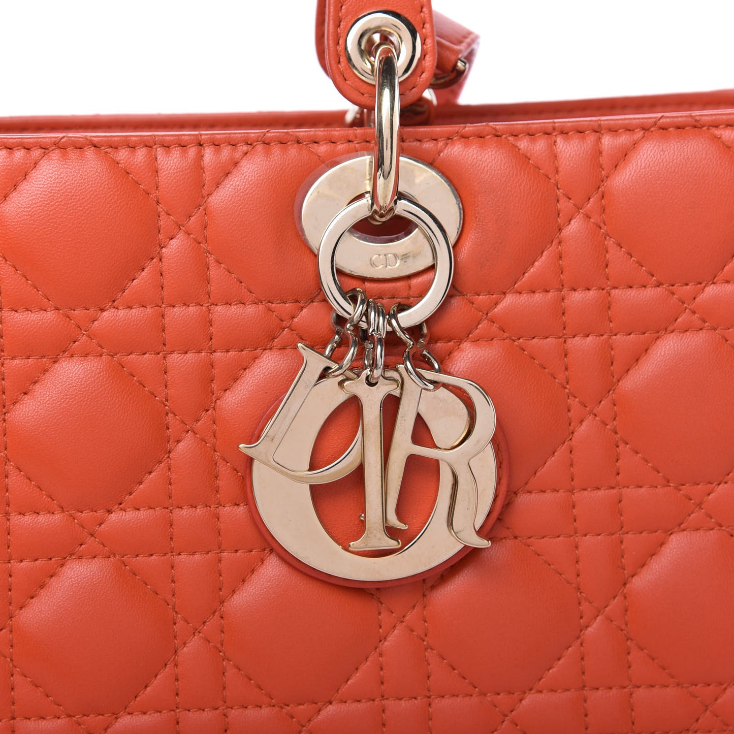 Lambskin Cannage Large Lady Dior Orange