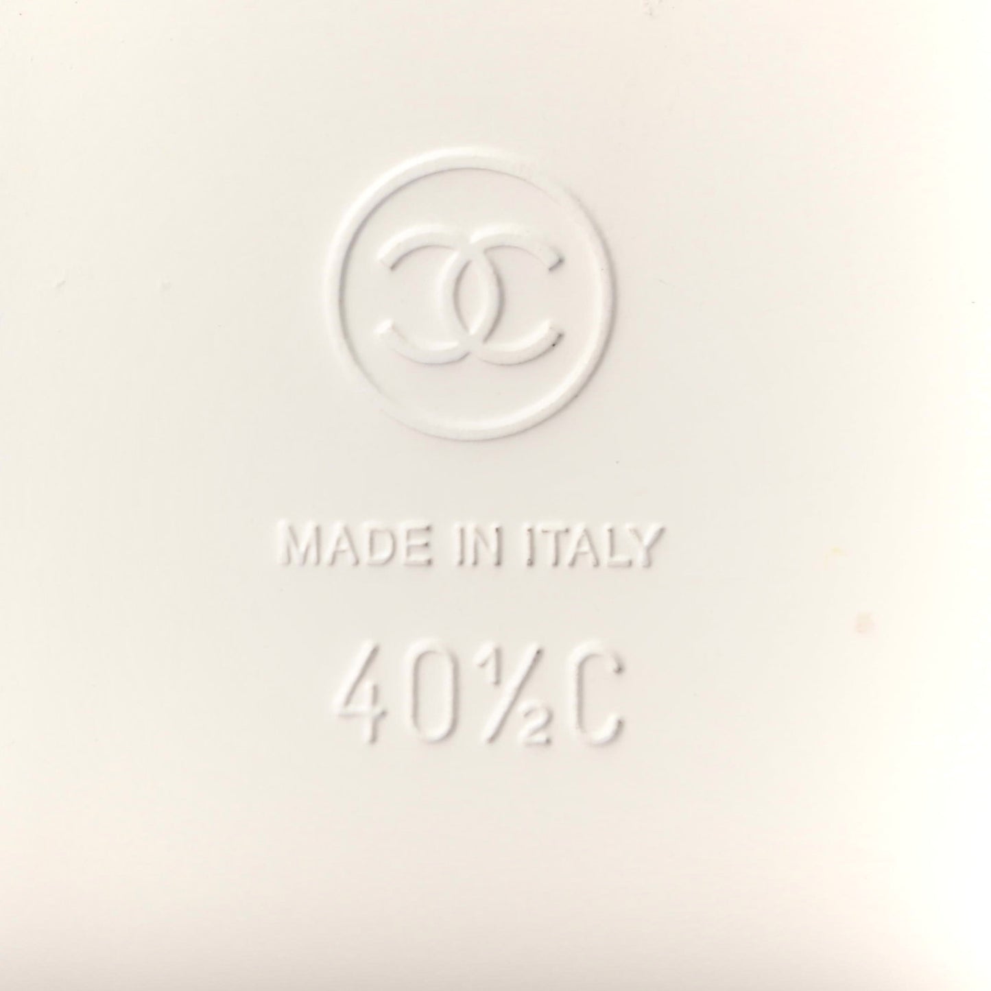 Tweed Cork CC Chain Mule Sandal 40.5 White