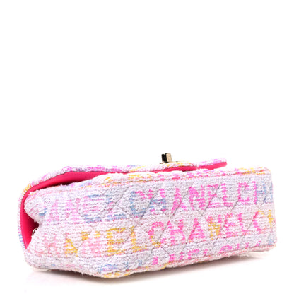 Chanel Tweed Quilted Enamel CC Logo Mini Rectangular Flap Pink Multicolor 4 of 11