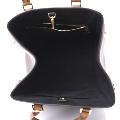Louis Vuitton Calfskin Monogram Fold Tote MM Black Wine Cream 4 of 11